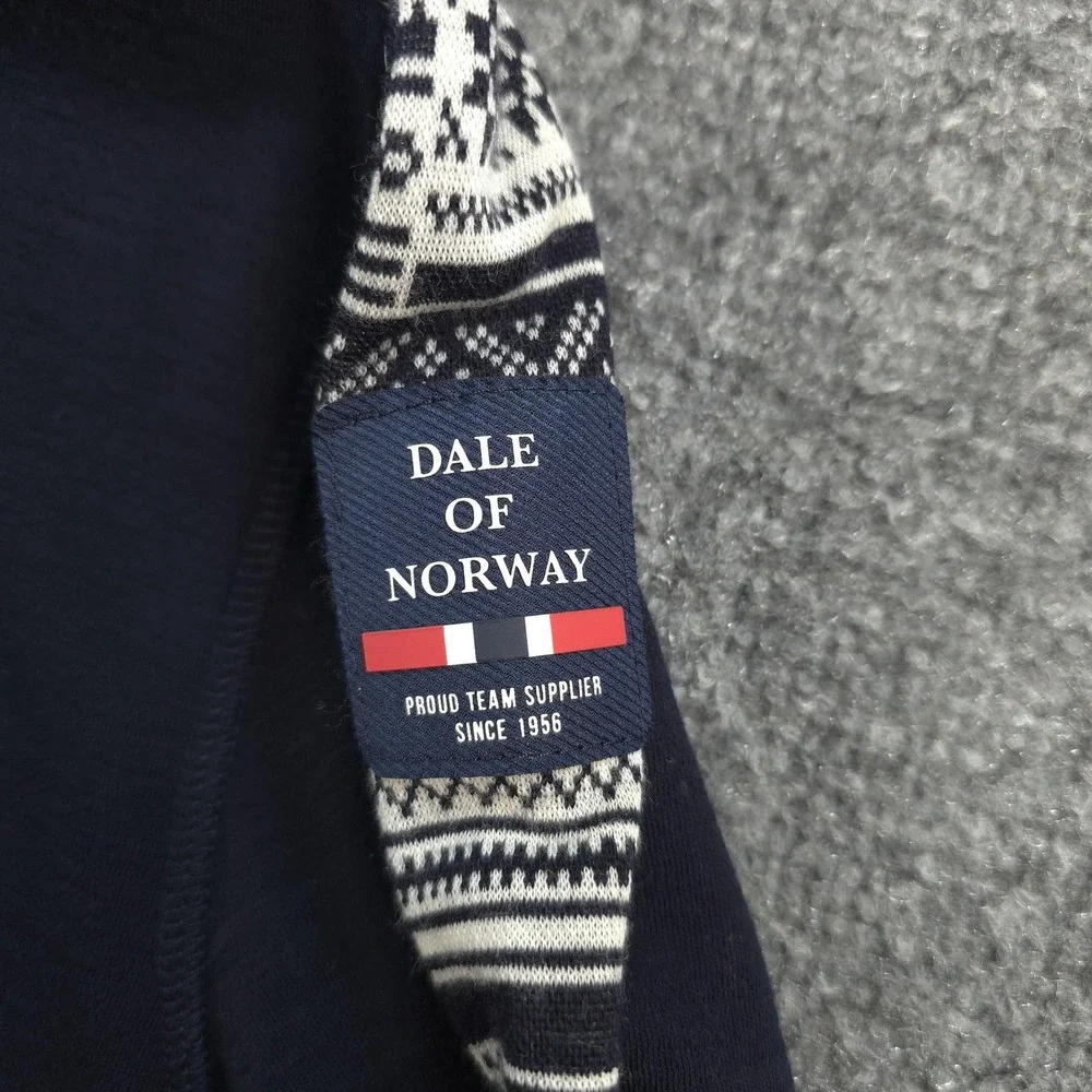 Dale Of Norway Sweater Mens M Blue Merino Wool 1/4 Zip Fair Isle Olympic Base